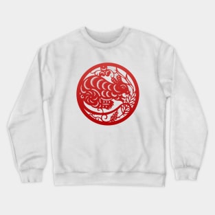 Chinese Zodiac Mouse in Red Crewneck Sweatshirt